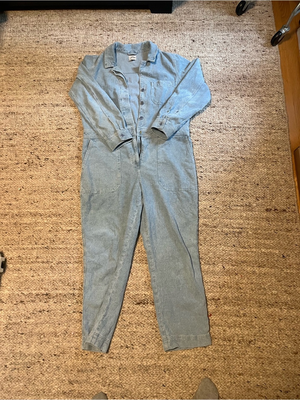 J. Crew Light Blue Corduroy Utility Jumpsuit